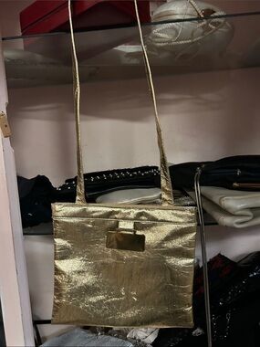 Gold Metallic Shoulder Bag - Reva
